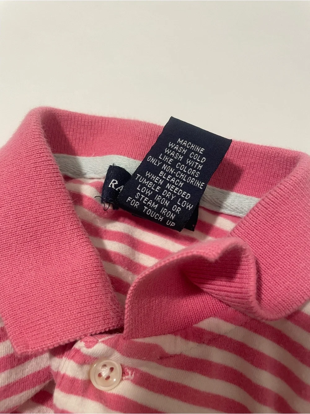 Ralph Lauren Pink & White Striped Polo Dress Preppy Golf Classic Luxury
